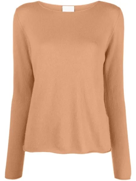 Allude кашемировый топ с широким вырезом, коричневый