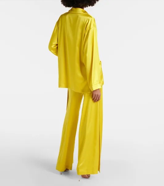 Шелковая пижамная рубашка Elegante Vasaio Max Mara, желтый