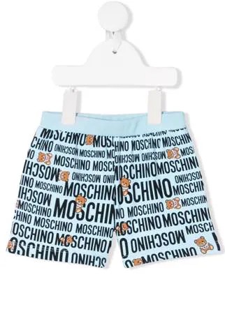 Moschino Kids шорты облегающего кроя с логотипом