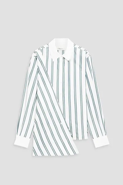 Рубашка из хлопкового поплина в асимметричную полоску 3.1 PHILLIP LIM, серый