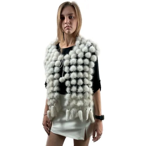 Шарф Королевство Птички & Бабочки,120х15 см, one size, белый