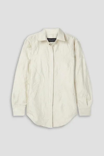 Рубашка Allie из жатого атласного твила Brandon Maxwell, цвет Off-white