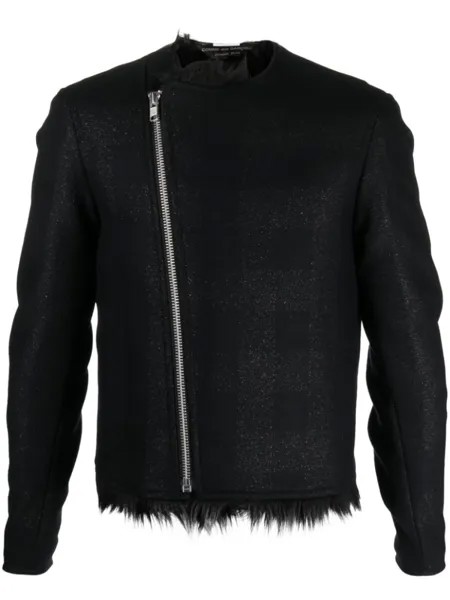 Comme des Garçons Homme Plus клетчатая куртка с эффектом металлик, черный