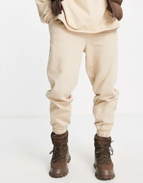 Бежевые джоггеры в стиле oversized ASOS DESIGN-Светло-бежевый цвет