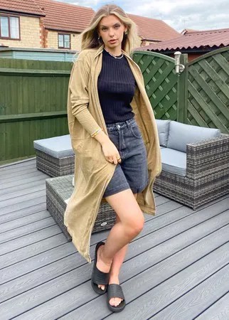 Зеленый кардиган макси Free People Cozy Girl-Зеленый цвет
