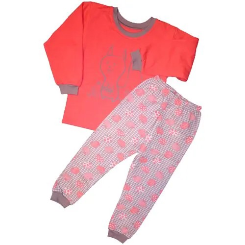 Пижама, джемпер, брюки, размер 5 лет, оранжевый