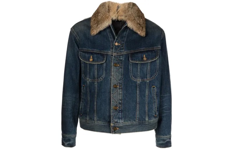 SAINT LAURENT Мужская джинсовая куртка, цвет Blue