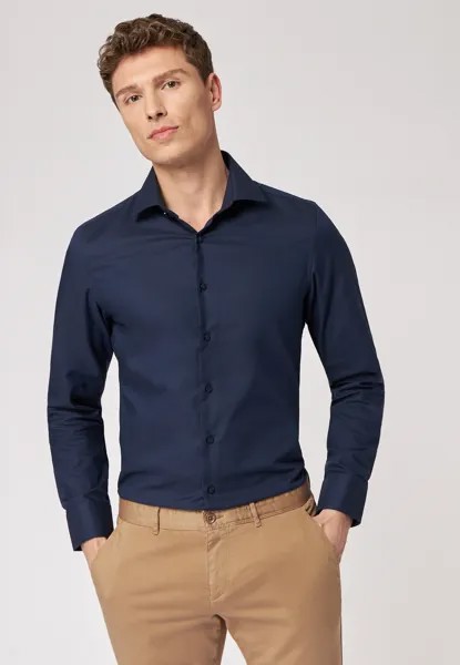 Рубашка Roy Robson Business Business im Slim Fit mit leichter Struktur, темно синий
