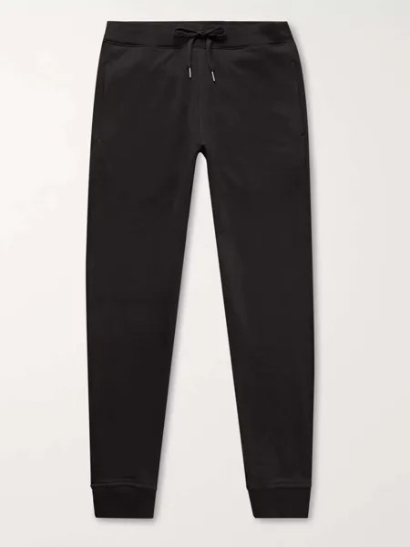 Зауженные спортивные штаны Pima из хлопкового джерси с зауженной петлей Handvaerk, черный