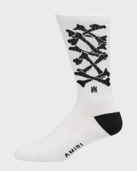 Мужские носки Bone MA Crew Amiri, цвет Whiteblack