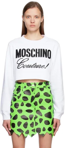 Белая толстовка Moschino Couture