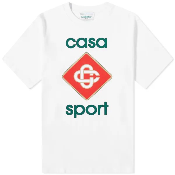 Футболка с логотипом Casablanca Casa Sport, белый