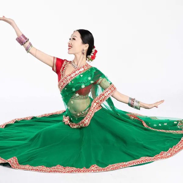 Новинка 2020, женские платья с вышивкой lehenda, платье для танца живота, Непал, Пакистан, три предмета