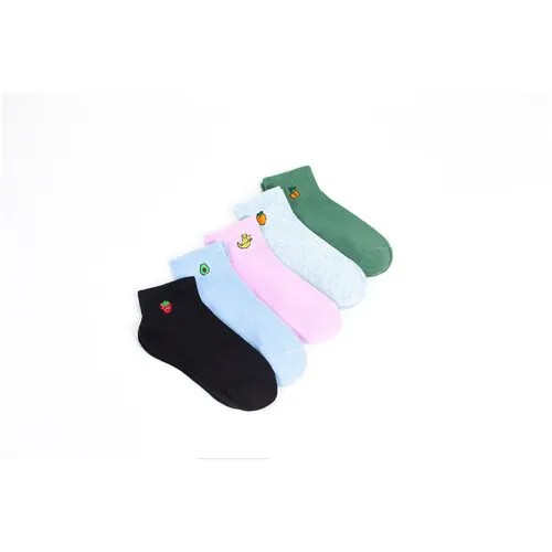Женские носки S-Family укороченные, фантазийные, на Новый год, износостойкие, 5 пар, размер 36, 37, 38, 39, 40, мультиколор