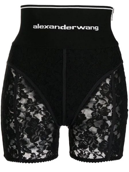 Alexander Wang шорты с кружевом и логотипом