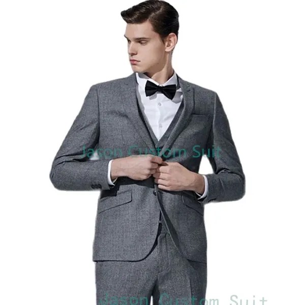 Мужские деловые костюмы, смокинги для жениха, облегающие мужские костюмы для выпусквечерние вечера, пальто, брюки (пиджак + жилет + брюки)(Jason Custom Suit Store)