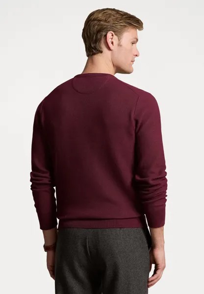 Вязаный свитер TEXTURED COTTON CREWNECK JUMPER Ralph Lauren, темно-красный