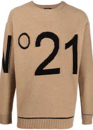 Nº21 свитер с логотипом вязки интарсия