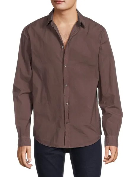 Рубашка с раздвинутым воротником Frame, коричневый