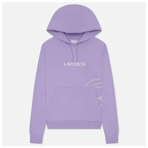 Женская толстовка Lacoste Script Logo Hoodie фиолетовый, Размер XS