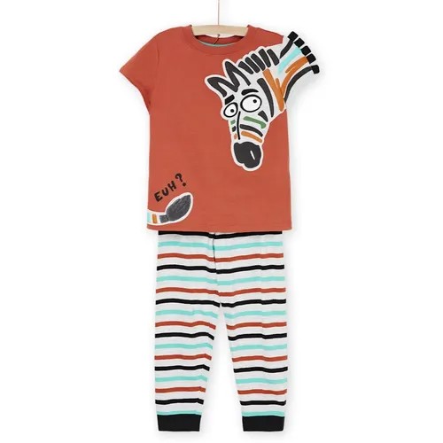 Пижама DPAM детская, брюки, брюки с манжетами, размер 2 года, красный, оранжевый