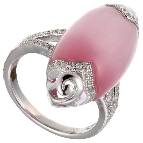 Кольцо ELEMENT47 серебро, 925 проба, кошачий глаз синтетический, размер 16.25