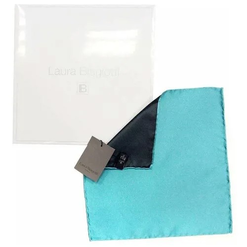 Нагрудный платок Laura Biagiotti, натуральный шелк, однотонный, голубой