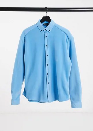 Васильково-синяя oversized-рубашка из флиса ASOS DESIGN 90s-Голубой