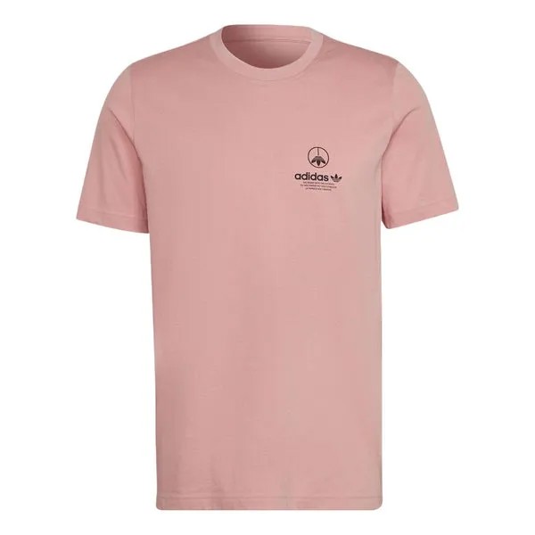 Футболка Adidas originals Solid Color Alphabet Logo Round Neck Pullover Sports Short Sleeve Pink T-Shirt, Розовый