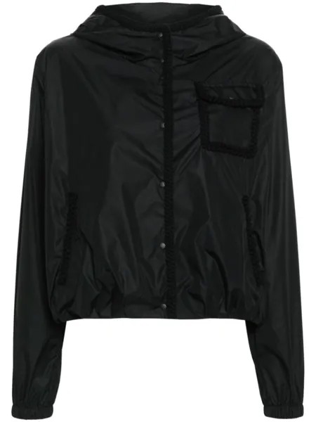 Moncler куртка Dardano с отделкой в технике кроше, черный