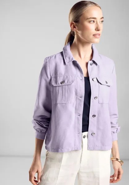 STREET ONE вельветовая куртка, без капюшона, с нагрудными карманами, цвет Bright Lilac