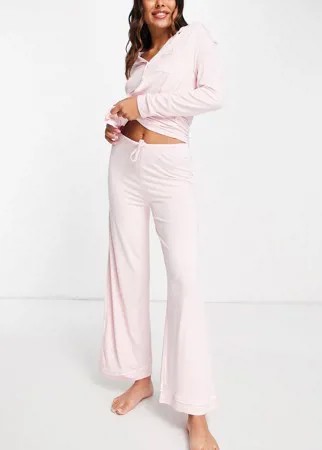 Розовая пижама с атласной отделкой и широкими штанинами Missguided Bridesmaid-Розовый цвет