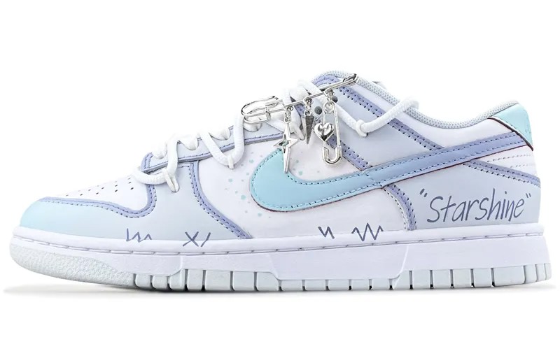 Кроссовки Nike Dunk Skateboarding Shoes Unisex Low-top Blue/Gray/Cyan/White, бирюзовый