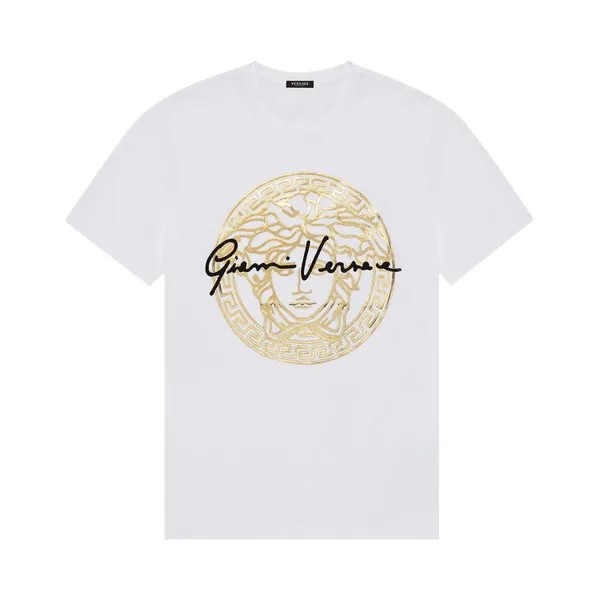 Футболка Versace GV Signature Medusa T-Shirt White/Gold/Black, белый