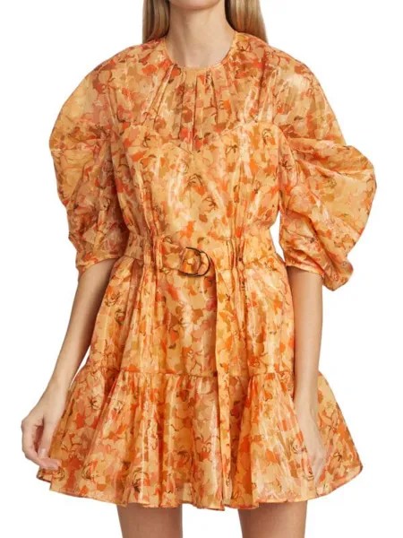 Мини-платье Acler с цветочным принтом bonhill, оранжевый