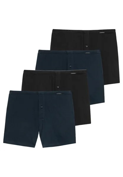 Боксеры Schiesser Boxershorts Singel-Jersey, цвет Schwarz / Dunkelblau