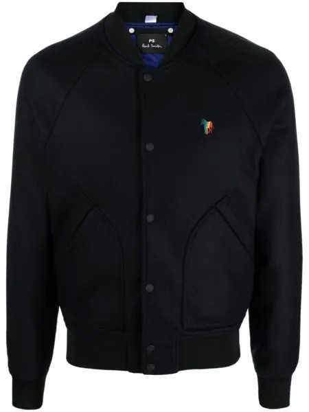 PS Paul Smith бомбер Wadded с вышитым логотипом, синий