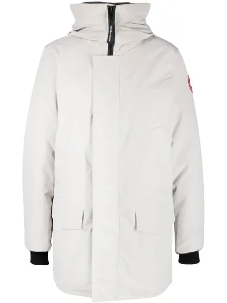 Canada Goose пуховик с нашивкой-логотипом, нейтральный цвет