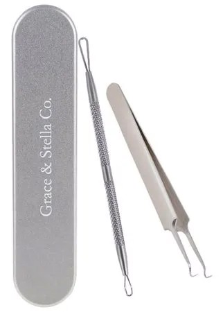Набор инструментов Grace & Stella Blackhead Removal Kit для чистки лица серебристый