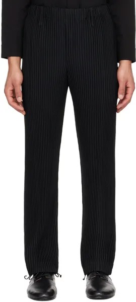 Черные брюки со складками по индивидуальному заказу 1 Homme Plisse Issey Miyake