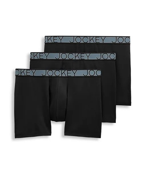 Jockey Signature Active Microfiber Eco 5 Трусы-боксеры с внутренним швом (3 шт.), черный
