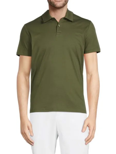 Ультралюксовая рубашка-поло Saks Fifth Avenue, цвет Bronze Green