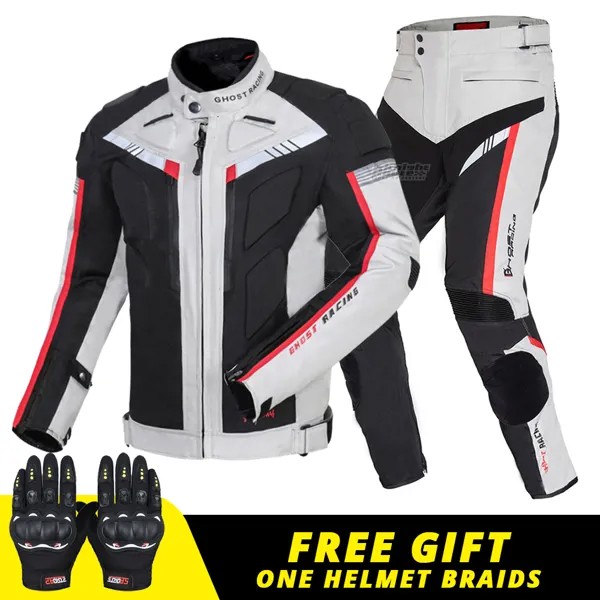 Мотоциклетная куртка + брюки, костюм, летняя, зимняя Защитная Экипировка, ветрозащитная куртка для мотокросса, защитное снаряжение для мотоциклистов