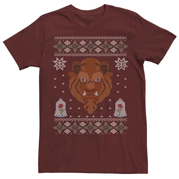 Мужская рождественская футболка-свитер Beauty & The Beast с хмурым взглядом Disney