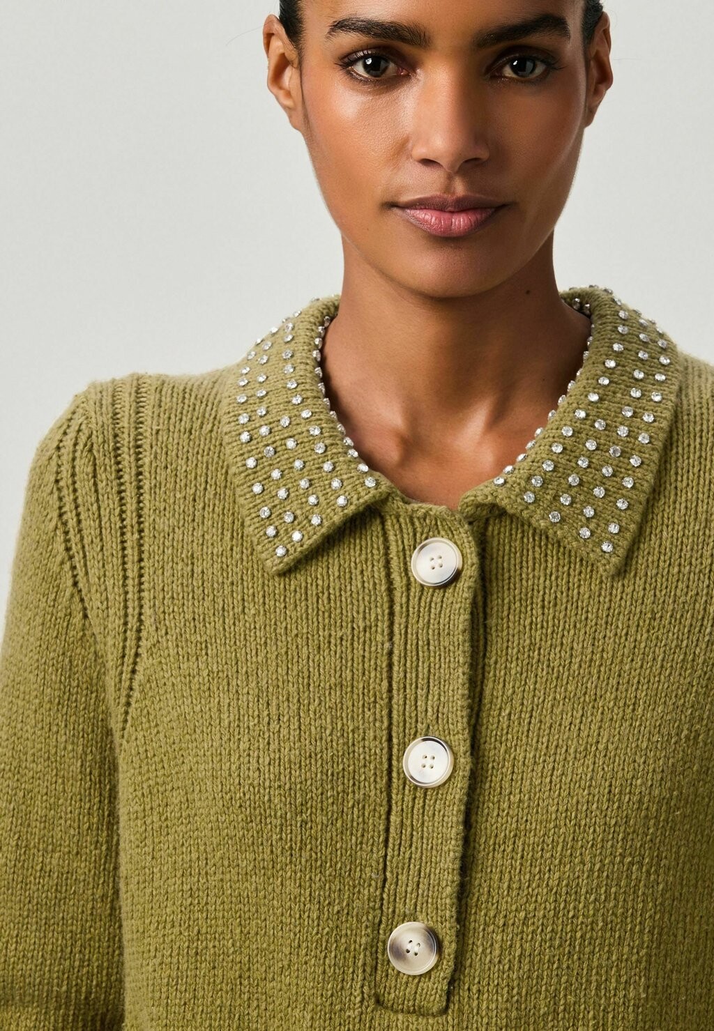 Рубашка поло GEM EMBELLISHED COLLAR REGULAR FIT Next, зеленый