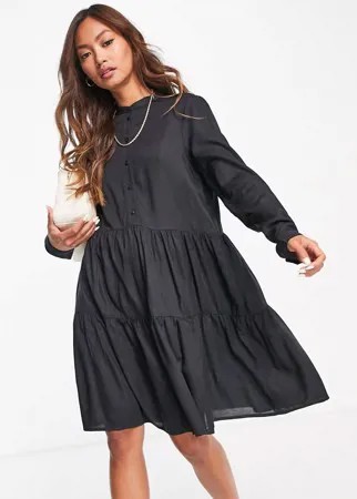 Черное свободное платье мини Vero Moda-Черный цвет