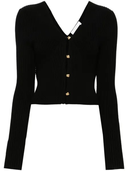 Chloé укороченный кардиган в рубчик, черный