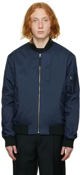 Темно-синий стеганый бомбер PS by Paul Smith