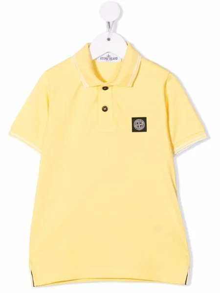 Stone Island Junior рубашка поло с нашивкой-логотипом