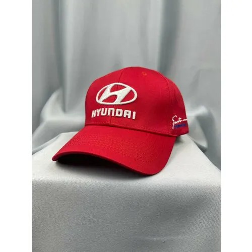 Бейсболка HYUNDAI Бейсболка Хендай кепка мужская женская, размер 55-58, красный